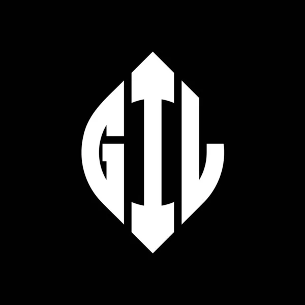 Дизайн Логотипа Круга Gil Формой Круга Эллипса Gil Эллиптические Буквы — стоковый вектор