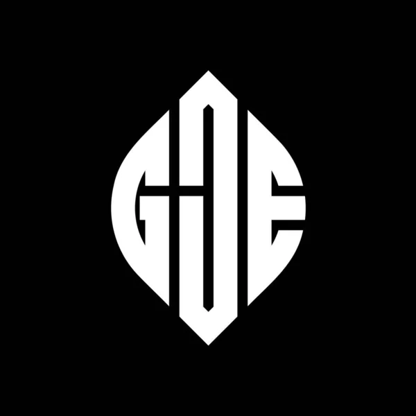 Дизайн Логотипу Кругової Літери Gje Колом Формою Еліпса Літери Еліпса — стоковий вектор