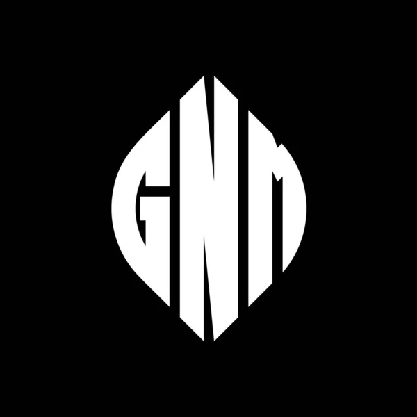 Diseño Logotipo Letra Círculo Gnm Con Forma Círculo Elipse Gnm — Archivo Imágenes Vectoriales