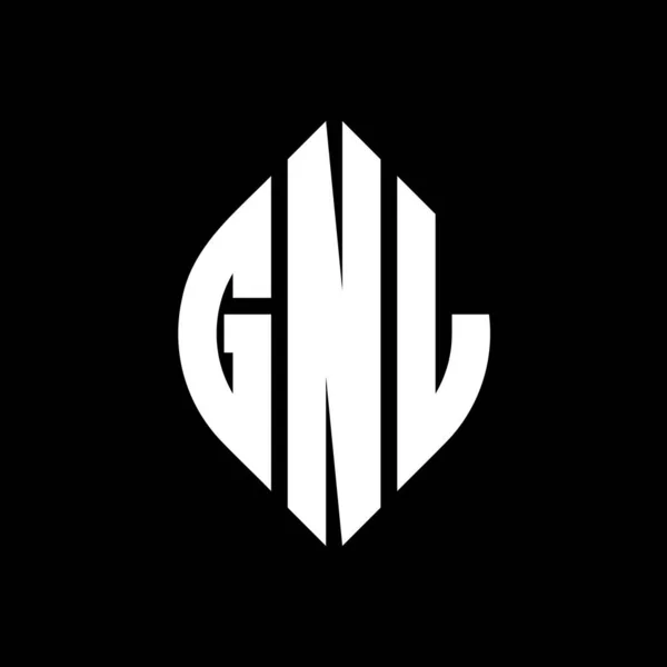 Gnl Cirkel Letter Logo Ontwerp Met Cirkel Ellips Vorm Gnl — Stockvector