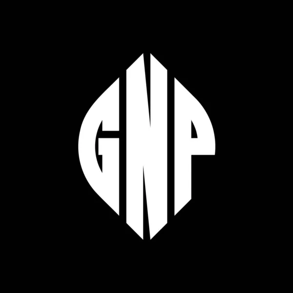 Gnp Cirkel Letter Logo Ontwerp Met Cirkel Ellips Vorm Gnp — Stockvector