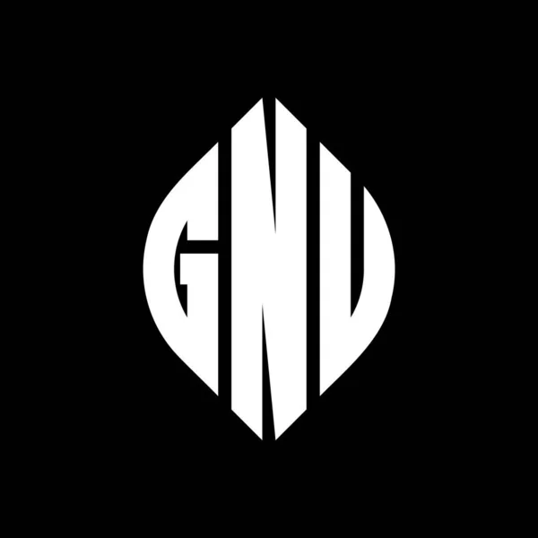 Diseño Del Logotipo Letra Del Círculo Gnu Con Forma Círculo — Archivo Imágenes Vectoriales