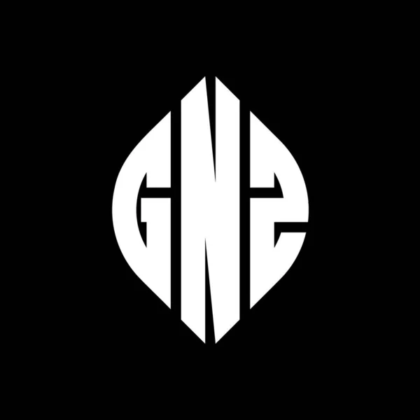 Gnz Cirkel Letter Logo Ontwerp Met Cirkel Ellips Vorm Gnz — Stockvector