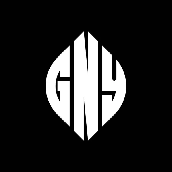 Gny Cirkel Letter Logo Ontwerp Met Cirkel Ellips Vorm Gny — Stockvector