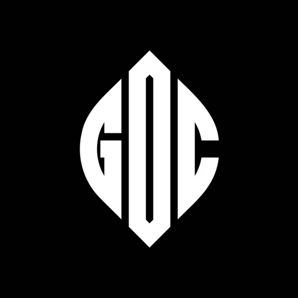 Дизайн Логотипу Кругової Літери Goc Колом Формою Еліпса Літери Еліпса — стоковий вектор