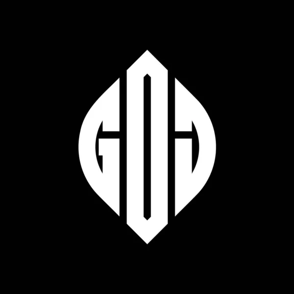 Goj Дизайн Логотипа Круга Формой Круга Эллипса Эллипсовые Буквы Goj — стоковый вектор