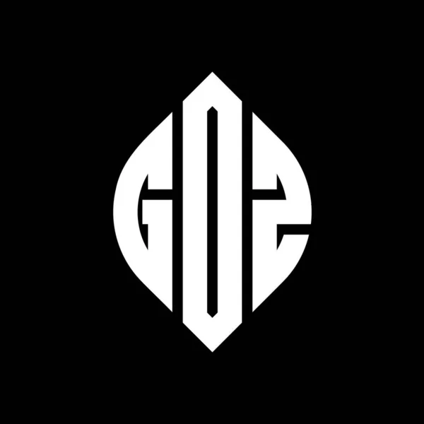 Конструкція Логотипу Літери Goz Колом Формою Еліпса Goz Еліпс Літери — стоковий вектор