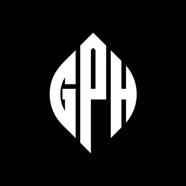 Gph Kruhové Písmeno Logo Design Kruhovým Elipsovým Tvarem Gph Elipsy — Stockový vektor