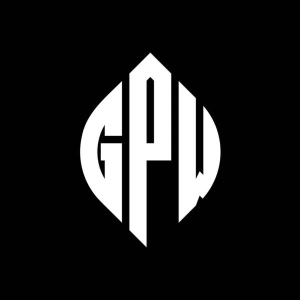 Gpw Kruh Písmena Logo Design Kružnicí Elipsy Tvar Gpw Elipsa — Stockový vektor