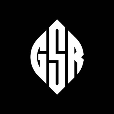 Çember ve elips şekilli GSR daire harf logosu tasarımı. GSR elips harfleri tipografik tarzda. Üç baş harf daire şeklinde bir logo oluşturuyor. GSR Çember Amblemi Soyut Monogram Harf İşaretleyici Vektörü.