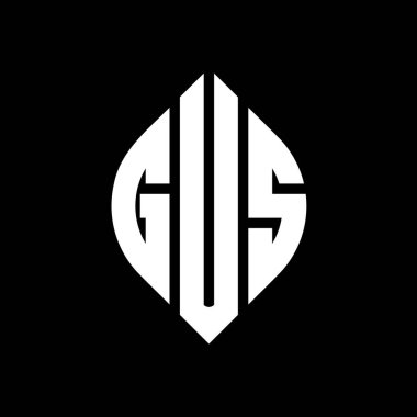 Çember ve elips şekilli GUS daire harf logosu tasarımı. GUS elips harfleri tipografik tarzda. Üç baş harf daire şeklinde bir logo oluşturuyor. GUS Çember Amblemi Soyut Monogram Harf İşaretleme Vektörü.