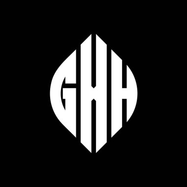 Çember ve elips şekilli GXH daire harf logosu tasarımı. Tipografik biçimli GXH elips harfleri. Üç baş harf daire şeklinde bir logo oluşturuyor. GXH Çember Amblemi Soyut Monogram Harf İşaretleyici Vektörü.