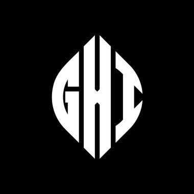 Çember ve elips şekilli GXI daire harf logosu tasarımı. Tipografik şekilli GXI elips harfleri. Üç baş harf daire şeklinde bir logo oluşturuyor. GXI Çember Amblemi Soyut Monogram Harf İşaretleyici Vektörü.
