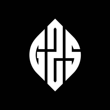 Çember ve elips şekilli GZS daire harf logosu tasarımı. Tipografik biçimli GZS elips harfleri. Üç baş harf daire şeklinde bir logo oluşturuyor. GZS Çember Amblemi Soyut Monogram Harf İşaretleyici Vektörü.