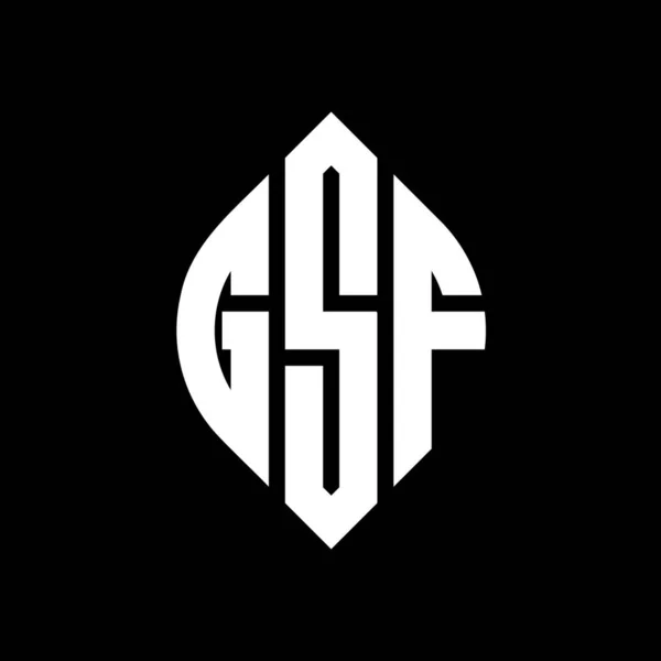 Дизайн Логотипа Круга Gsf Формой Круга Эллипса Буквы Эллипса Gsf — стоковый вектор