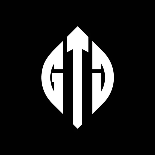 Diseño Logotipo Letra Círculo Gtj Con Forma Círculo Elipse Gtj — Archivo Imágenes Vectoriales