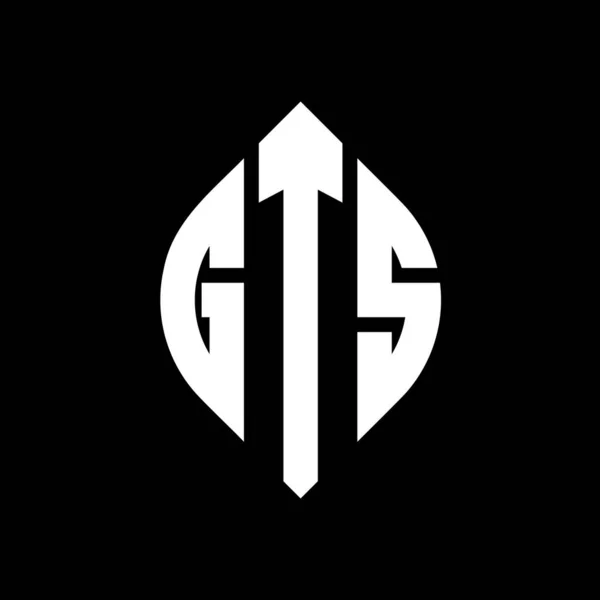 Дизайн Логотипу Літери Gts Колом Формою Еліпса Gts Еліпсис Літер — стоковий вектор