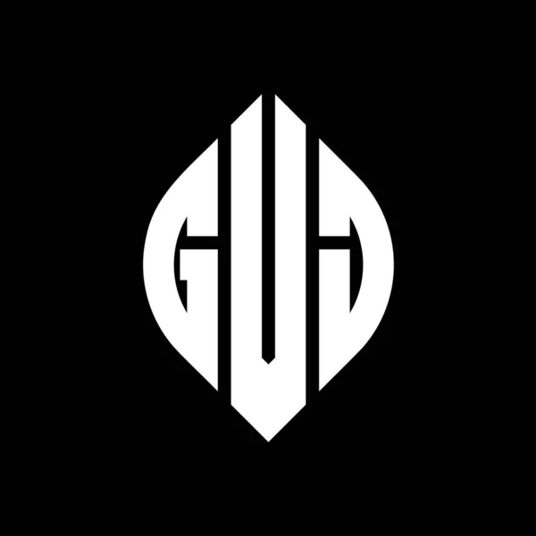 Дизайн Логотипа Круга Gvj Кружками Эллипсами Буквы Эллипса Gvj Типографским — стоковый вектор