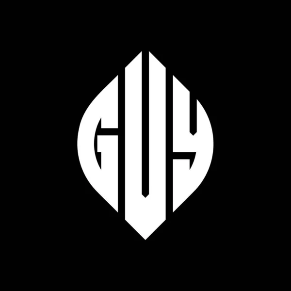 Дизайн Логотипа Круга Gvy Формой Круга Эллипса Буквы Эллипса Gvy — стоковый вектор