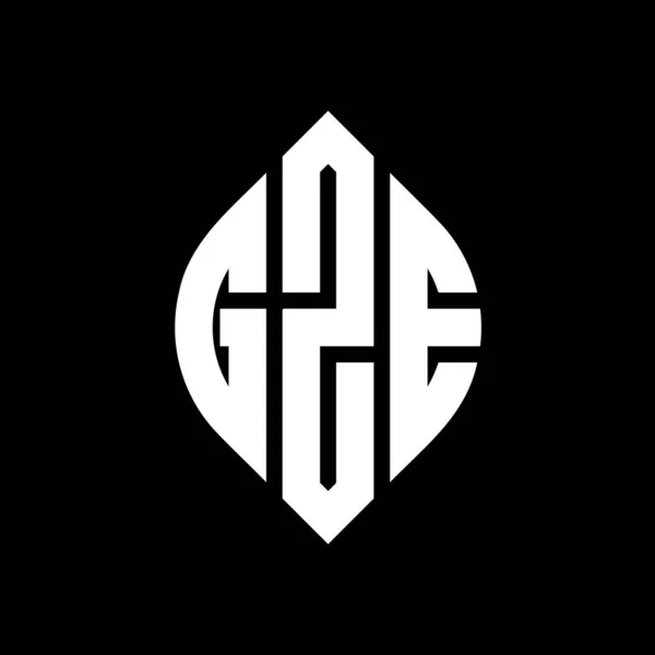 Gze 디자인에 이니셜은 로고를 Gze Circle Emblem Abstract Monogram Letter — 스톡 벡터