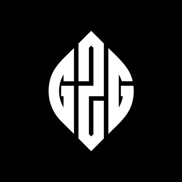 Gzg Cirkel Letter Logo Ontwerp Met Cirkel Ellips Vorm Gzg — Stockvector