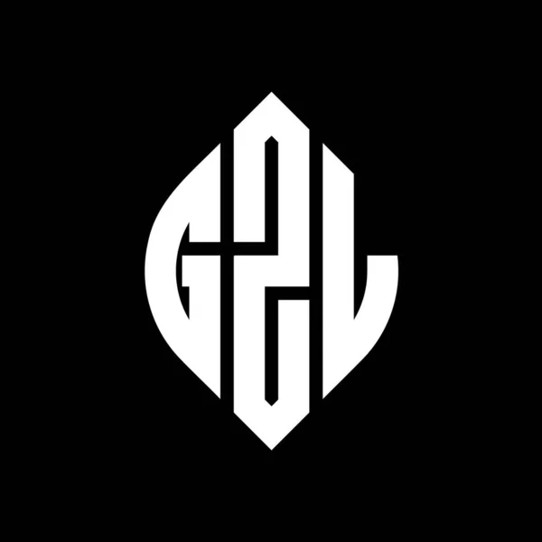 Gzl Буква Дизайн Логотипа Круга Кругом Эллипсом Формы Gzl Эллиптические — стоковый вектор