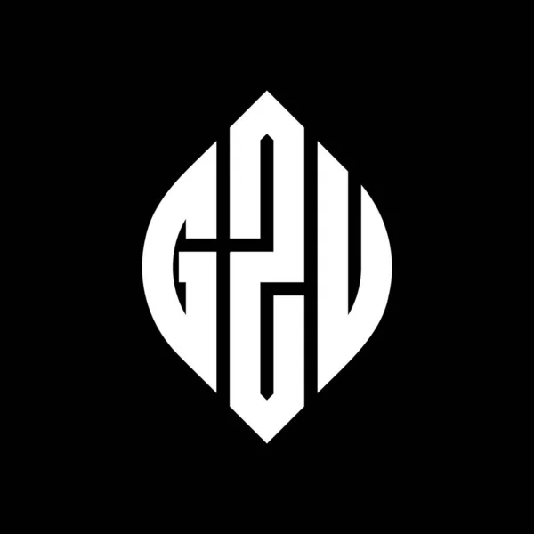 Gzu 디자인에 Gzu 타이포그래피 스타일의 글자이다 이니셜은 로고를 Gzu Circle — 스톡 벡터