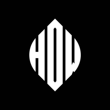 Çember ve elips şekilli HDW daire harf logosu tasarımı. Tipografik biçimli HDW elips harfleri. Üç baş harf daire şeklinde bir logo oluşturuyor. HDW Çember Amblemi Soyut Monogram Harf İşaretleyici Vektörü.