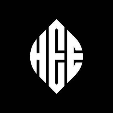 Çember ve elips şekilli HEE daire harf logosu tasarımı. Typographic tarzında HEE elips harfleri. Üç baş harf daire şeklinde bir logo oluşturuyor. HEE Çember Amblemi Soyut Monogram Harf İşaretleme Vektörü.