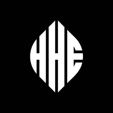 Çember ve elips şekilli HHE daire harf logosu tasarımı. HHE elips harfleri tipografik tarzda. Üç baş harf daire şeklinde bir logo oluşturuyor. HHE Çember Amblemi Soyut Monogram Harf İşaretleme Vektörü.
