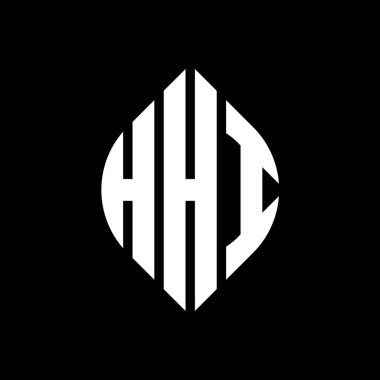 Çember ve elips şekilli HHI daire harf logosu tasarımı. HHI elips harfleri tipografik tarzda. Üç baş harf daire şeklinde bir logo oluşturuyor. HHI Çember Amblemi Soyut Monogram Harf İşaretleme Vektörü.