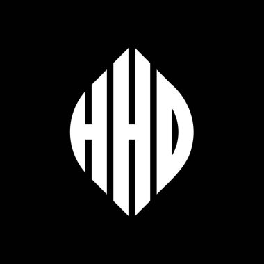 Çember ve elips şekilli HHO daire harf logosu tasarımı. HHO elips harfleri tipografik tarzda. Üç baş harf daire şeklinde bir logo oluşturuyor. HHO Çemberi Amblemi Soyut Monogram Harf İşaretleyici Vektörü.