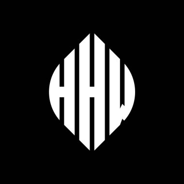 Çember ve elips şekilli HHW daire harf logosu tasarımı. Tipografik tarzda HHW elips harfleri. Üç baş harf daire şeklinde bir logo oluşturuyor. HHW Çember Amblemi Soyut Monogram Harf İşaretleyici Vektörü.