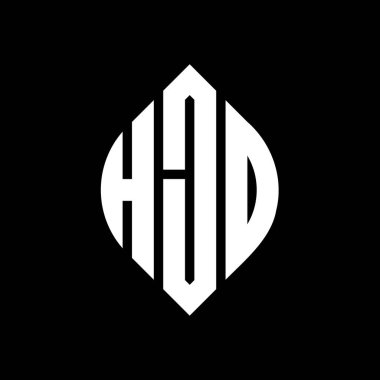 Çember ve elips şekilli HJD daire harf logosu tasarımı. HJD elips harfleri tipografik tarzda. Üç baş harf daire şeklinde bir logo oluşturuyor. HJD Çember Amblemi Soyut Monogram Harf İşaretleyici Vektörü.