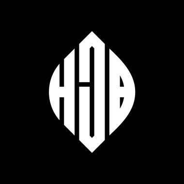 Çember ve elips şekilli HJB daire harf logosu tasarımı. Tipografik biçimli HJB elips harfleri. Üç baş harf daire şeklinde bir logo oluşturuyor. HJB Çember Amblemi Soyut Monogram Harf İşaretleyici Vektörü.