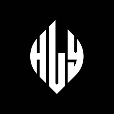 Çember ve elips şekilli HLY daire harf logosu tasarımı. Tipografik biçimli HLY elips harfleri. Üç baş harf daire şeklinde bir logo oluşturuyor. HLY Çember Amblemi Soyut Monogram Harf İşaretleme Vektörü.