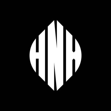 Çember ve elips şekilli HNX daire harf logosu tasarımı. Tipografik biçimli HNX elips harfleri. Üç baş harf daire şeklinde bir logo oluşturuyor. HNX Çember Amblemi Soyut Monogram Harf İşaretleyici Vektörü.