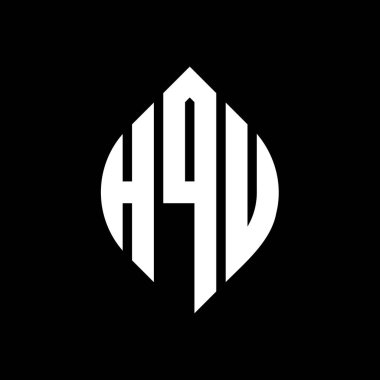 Çember ve elips şekilli HQU daire harf logosu tasarımı. HQU elips harfleri tipografik tarzda. Üç baş harf daire şeklinde bir logo oluşturuyor. HQU Çember Amblemi Soyut Monogram Harf İşaretleyici Vektörü.