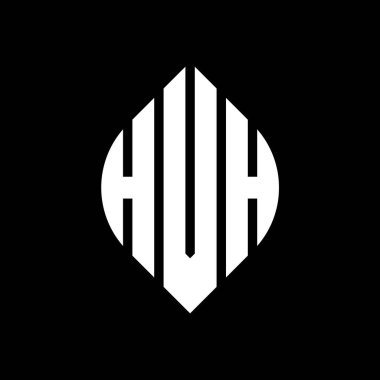 Çember ve elips şekilli HVH daire harf logosu tasarımı. Tipografik biçimli HVH elips harfleri. Üç baş harf daire şeklinde bir logo oluşturuyor. HVH Çember Amblemi Soyut Monogram Harf İşaretleyici Vektörü.