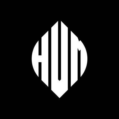 Çember ve elips şekilli HVM daire harf logosu tasarımı. Tipografik şekilli HVM elips harfleri. Üç baş harf daire şeklinde bir logo oluşturuyor. HVM Çember Amblemi Soyut Monogram Harf İşaretleyici Vektörü.