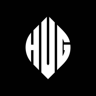 Çember ve elips şekilli HVG daire harf logosu tasarımı. Tipografik biçimli HVG elips harfleri. Üç baş harf daire şeklinde bir logo oluşturuyor. HVG Çember Amblemi Soyut Monogram Harf İşaretleyici Vektörü.