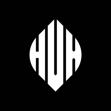 Daire ve elips şekilli HVX daire harf logosu tasarımı. Tipografik biçimli HVX elips harfleri. Üç baş harf daire şeklinde bir logo oluşturuyor. HVX Çember Amblemi Soyut Monogram Harf İşaretleyici Vektörü.