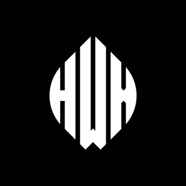 Çember ve elips şekilli HWX daire harf logosu tasarımı. Tipografik tarzda HWX elips harfleri. Üç baş harf daire şeklinde bir logo oluşturuyor. HWX Çember Amblemi Soyut Monogram Harf İşaretleyici Vektörü.