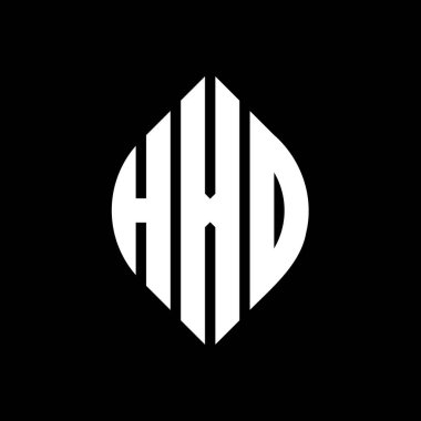 Çember ve elips şekilli HXD daire harf logosu tasarımı. Tipografik biçimli HXD elips harfleri. Üç baş harf daire şeklinde bir logo oluşturuyor. HXD Çember Amblemi Soyut Monogram Harf İşaretleyici Vektörü.