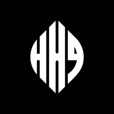 Çember ve elips şekilli HXQ daire harf logosu tasarımı. HXQ elips harfleri tipografik tarzda. Üç baş harf daire şeklinde bir logo oluşturuyor. HXQ Çember Amblemi Soyut Monogram Harf İşaretleyici Vektörü.