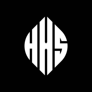 Çember ve elips şekilli HXS daire harf logosu tasarımı. Tipografik biçimli HXS elips harfleri. Üç baş harf daire şeklinde bir logo oluşturuyor. HXS Çember Amblemi Soyut Monogram Harf İşaretleyici Vektörü.
