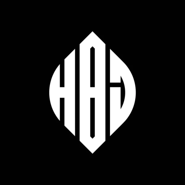 Hbj Cerchio Lettera Logo Design Con Cerchio Forma Ellittica Lettere — Vettoriale Stock