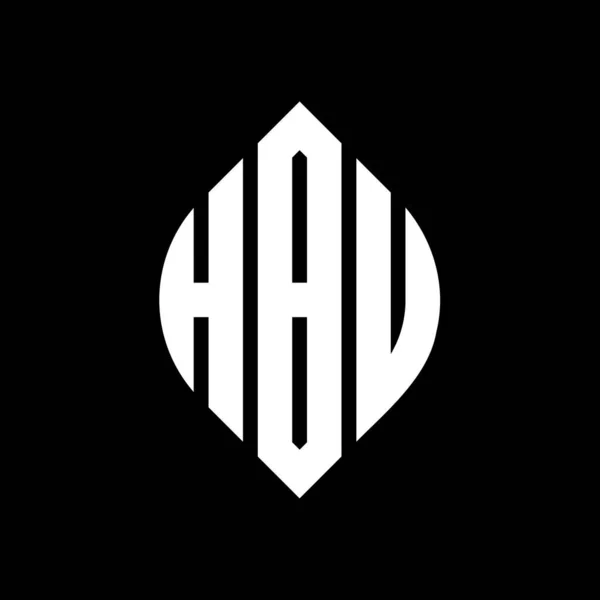 Hbu Κύκλο Γράμμα Σχέδιο Λογότυπο Κύκλο Και Σχήμα Έλλειψης Hbu — Διανυσματικό Αρχείο