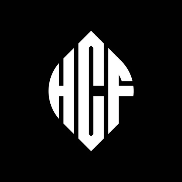 Дизайн Логотипу Кругової Літери Hcf Колом Формою Еліпса Hcf Еліпс — стоковий вектор