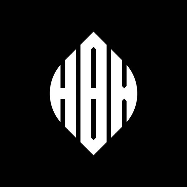Hbx Cerchio Lettera Logo Design Con Cerchio Forma Ellittica Lettere — Vettoriale Stock
